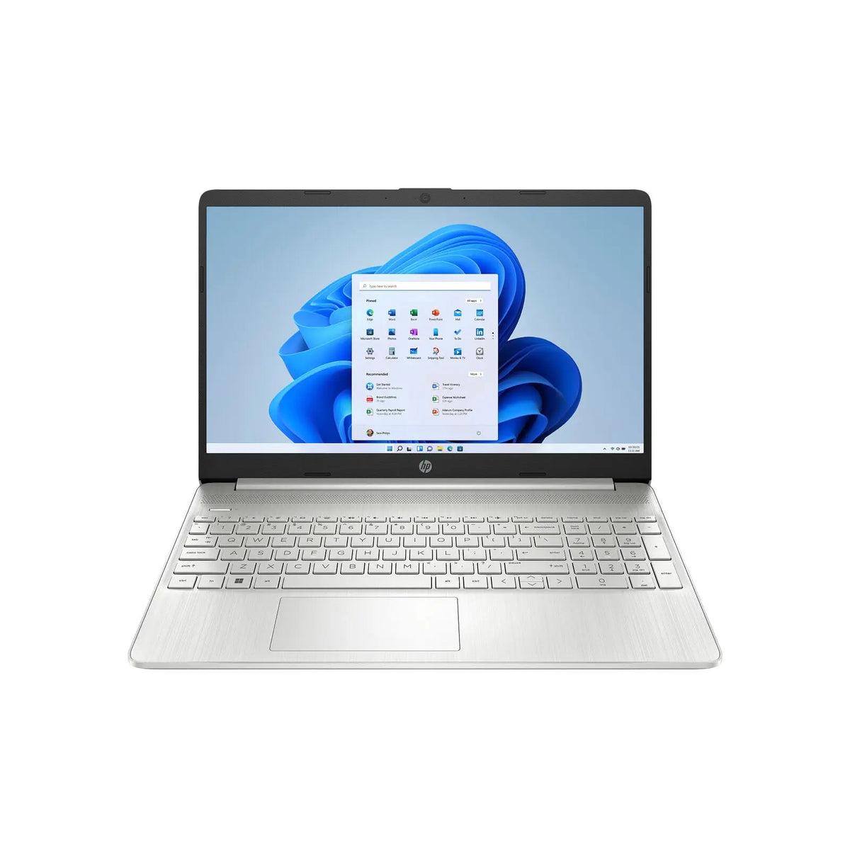 15s 15.6" FHD Laptop i7-1255U 16GB 512GB W11H Natural Silver (Refurbished) on display with Windows 11 interface.