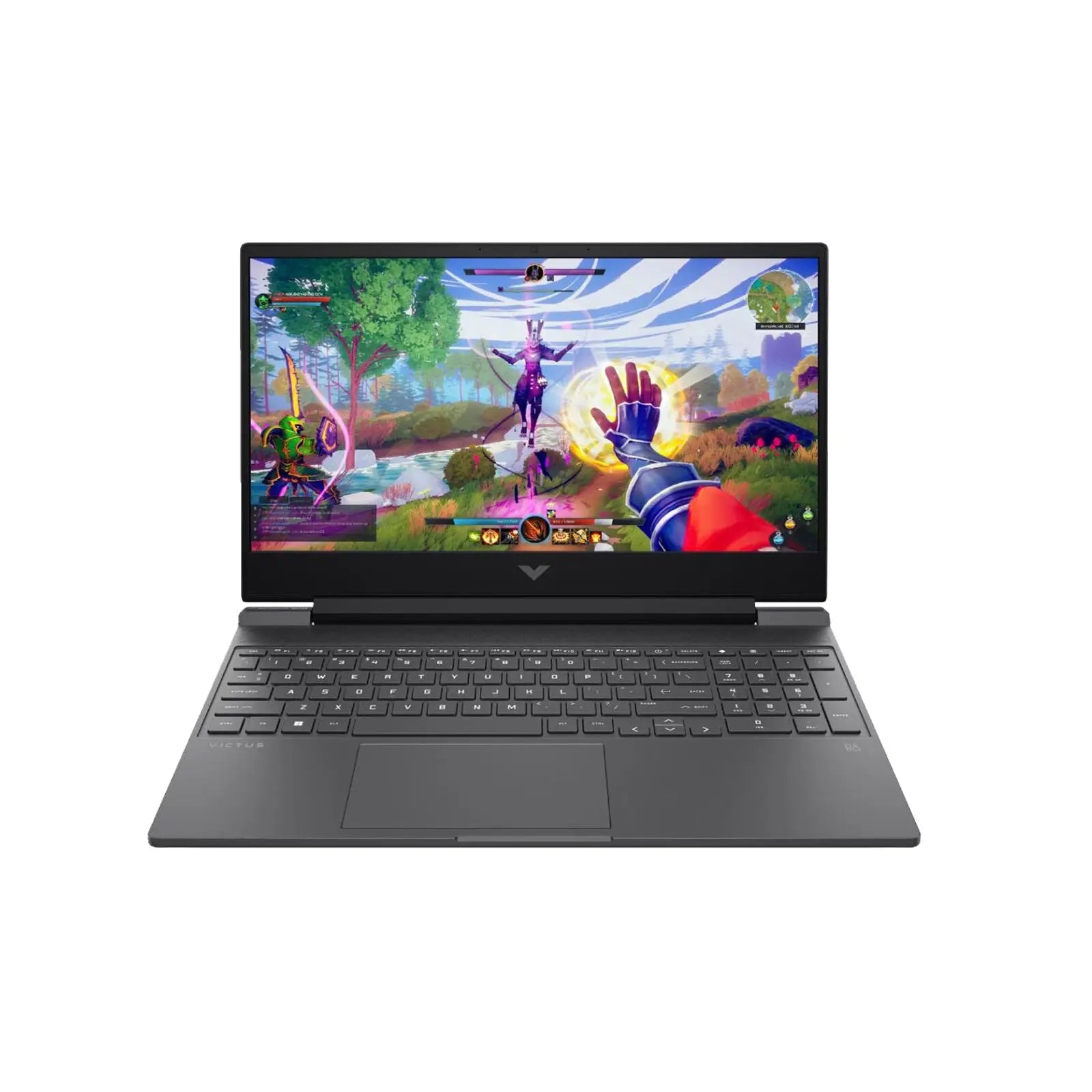 Victus 15.6" FHD Gaming Laptop i7-12650H 16GB 1TB RTX3050 (Refurbished) front view with gaming screen display.