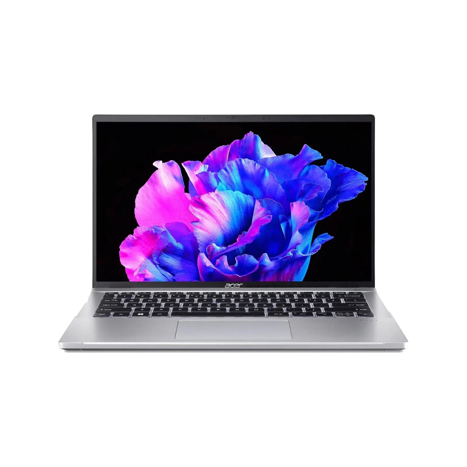 Swift Go 14" 2.8K OLED Laptop i7-13700H 16GB 512GB W11H (Refurbished) in grey color with vibrant display.
