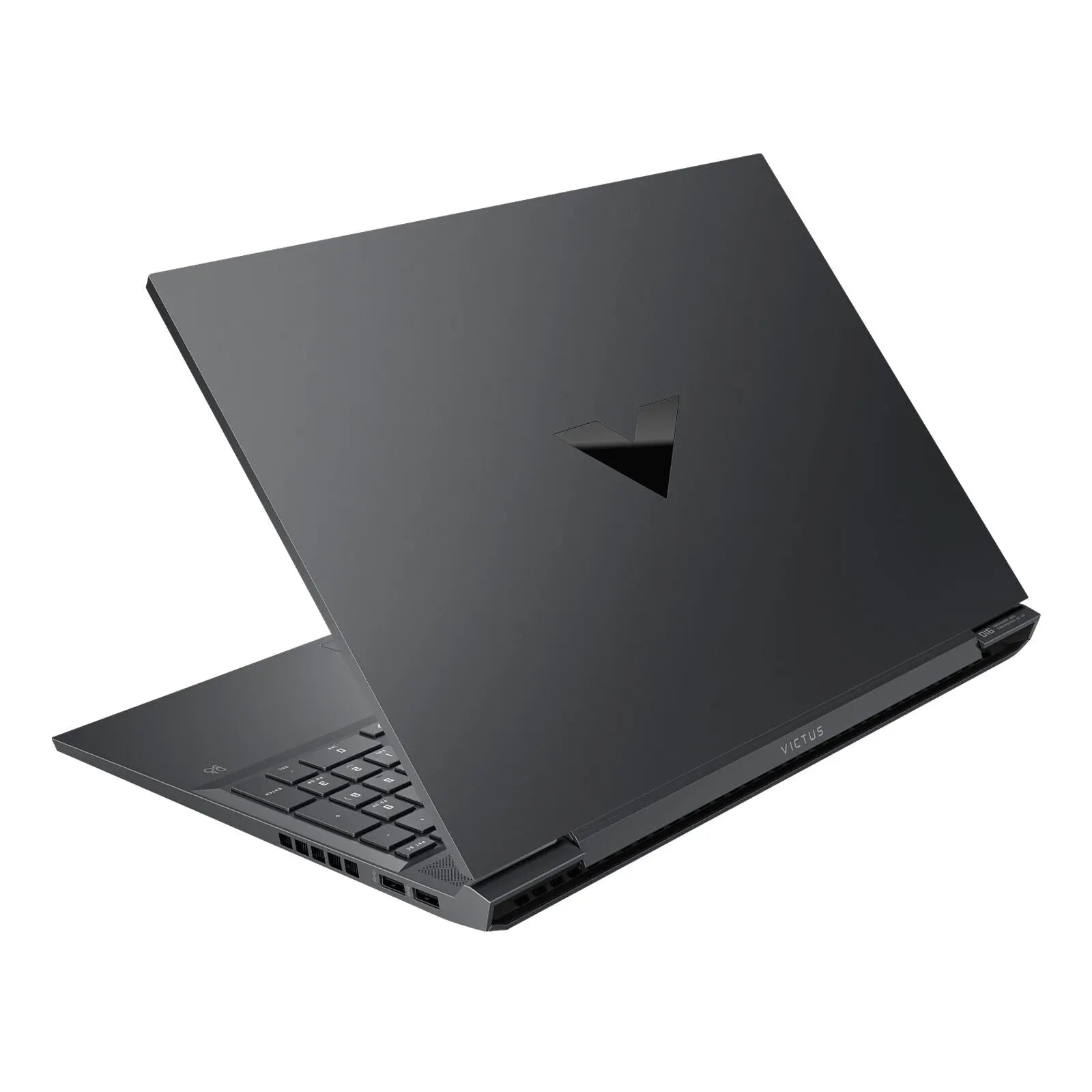 Victus 16.1" FHD 144Hz Gaming Laptop R7-5800H 16GB 512GB RTX3060 W11H Black/Mica Silver (Refurbished) rear view.