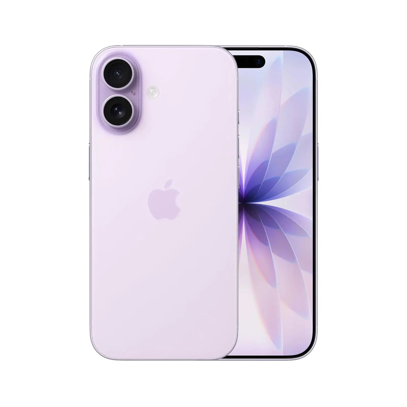 iPhone 17 (Refurbished) - Back and front view of the smartphone in purple with a sleek design.