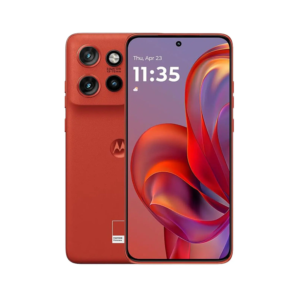 Edge 50 Neo Smartphone (Refurbished) showing front and back design in red color.