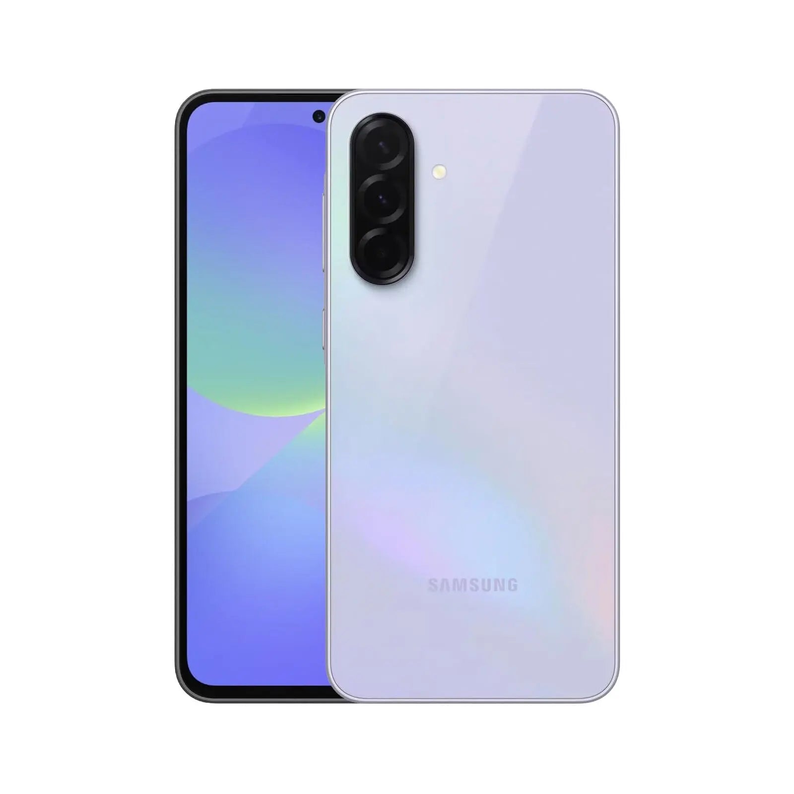 Samsung Galaxy A36 5G (Refurbished) in Awesome Lavender color, showcasing its sleek design and Super AMOLED display.