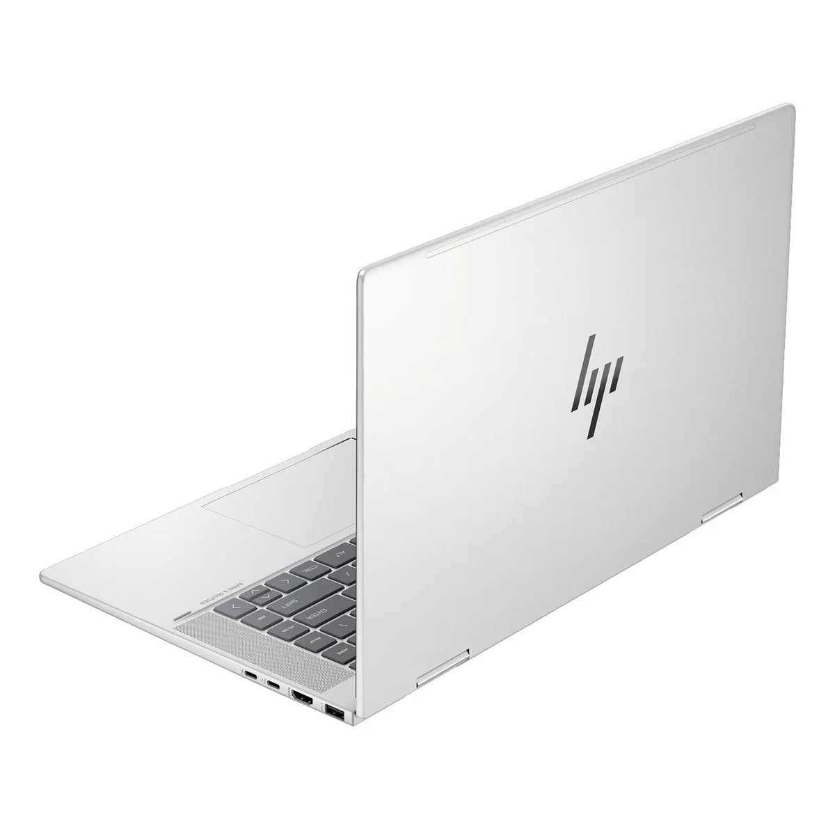 Envy x360 15.6" FHD OLED 2-in-1 Laptop i7-1355U 16GB 512GB W11H Touch Natural Silver (Refurbished) back view.