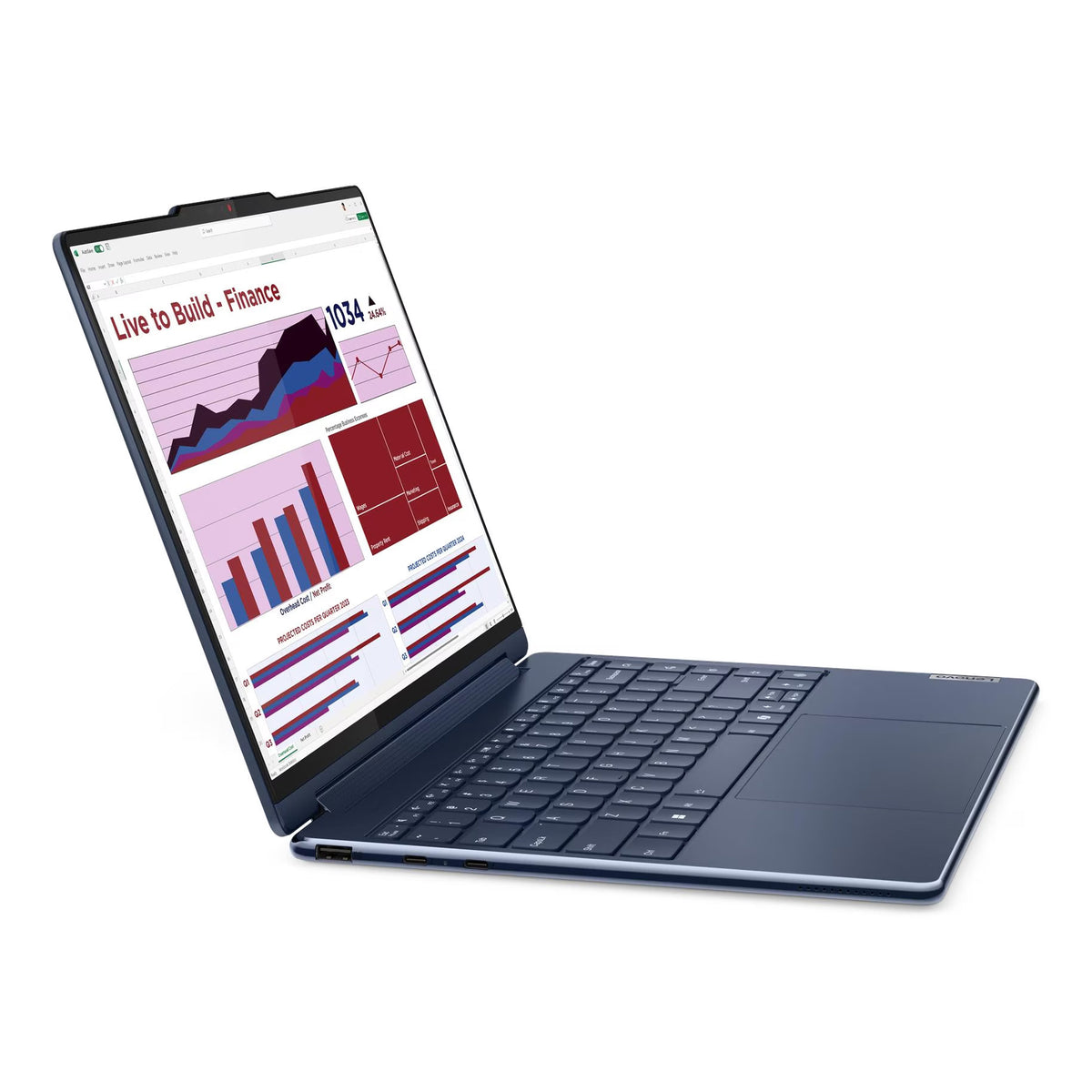Yoga 9i 14" 2.8K OLED 120Hz 2-in-1 AI Laptop U7-155H 16GB 1TB W11H Touch Blue (Refurbished)