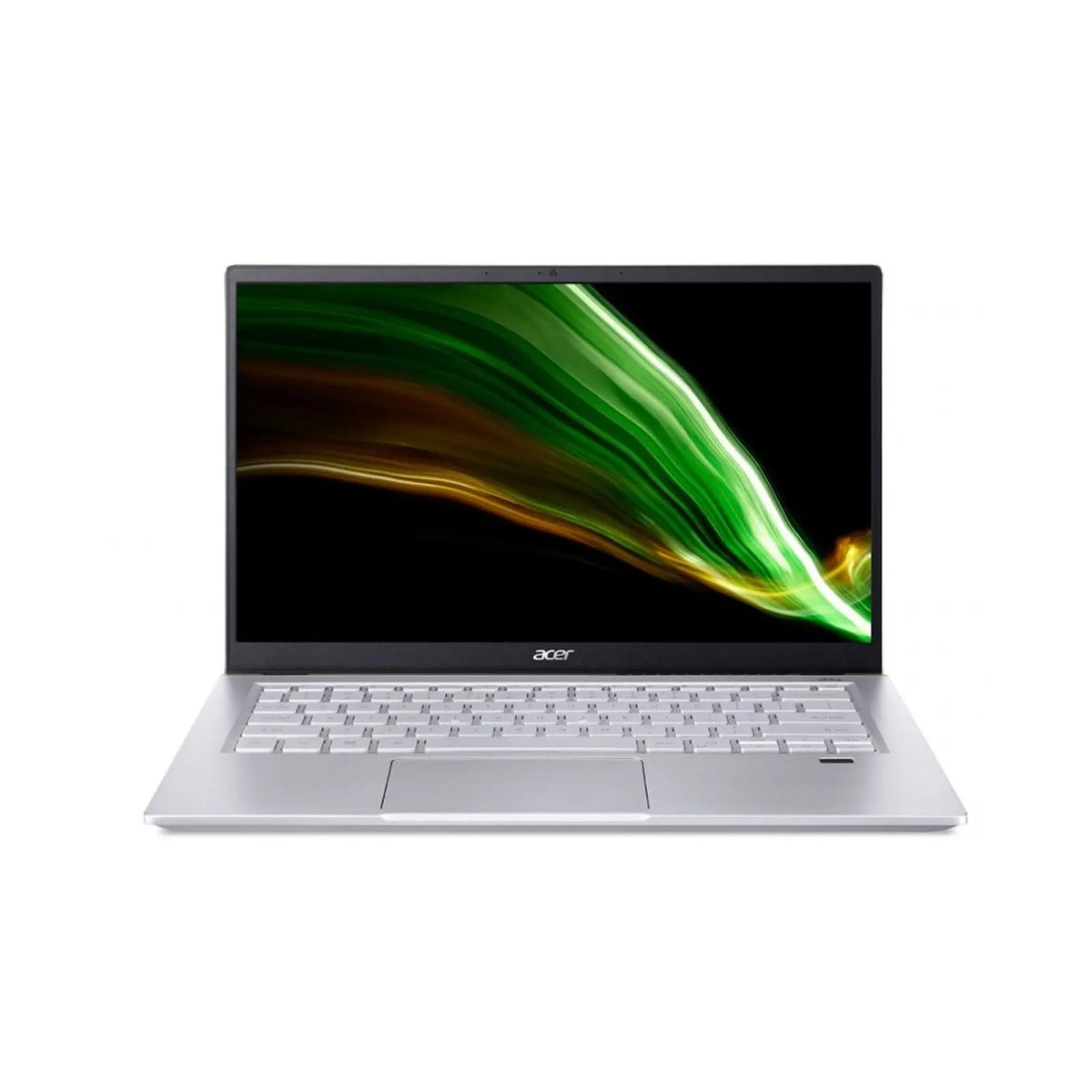 Swift X 14" FHD Laptop R7-5700U 16GB 512GB GTX1650 W11H Gold (Refurbished) front view with sleek design.
