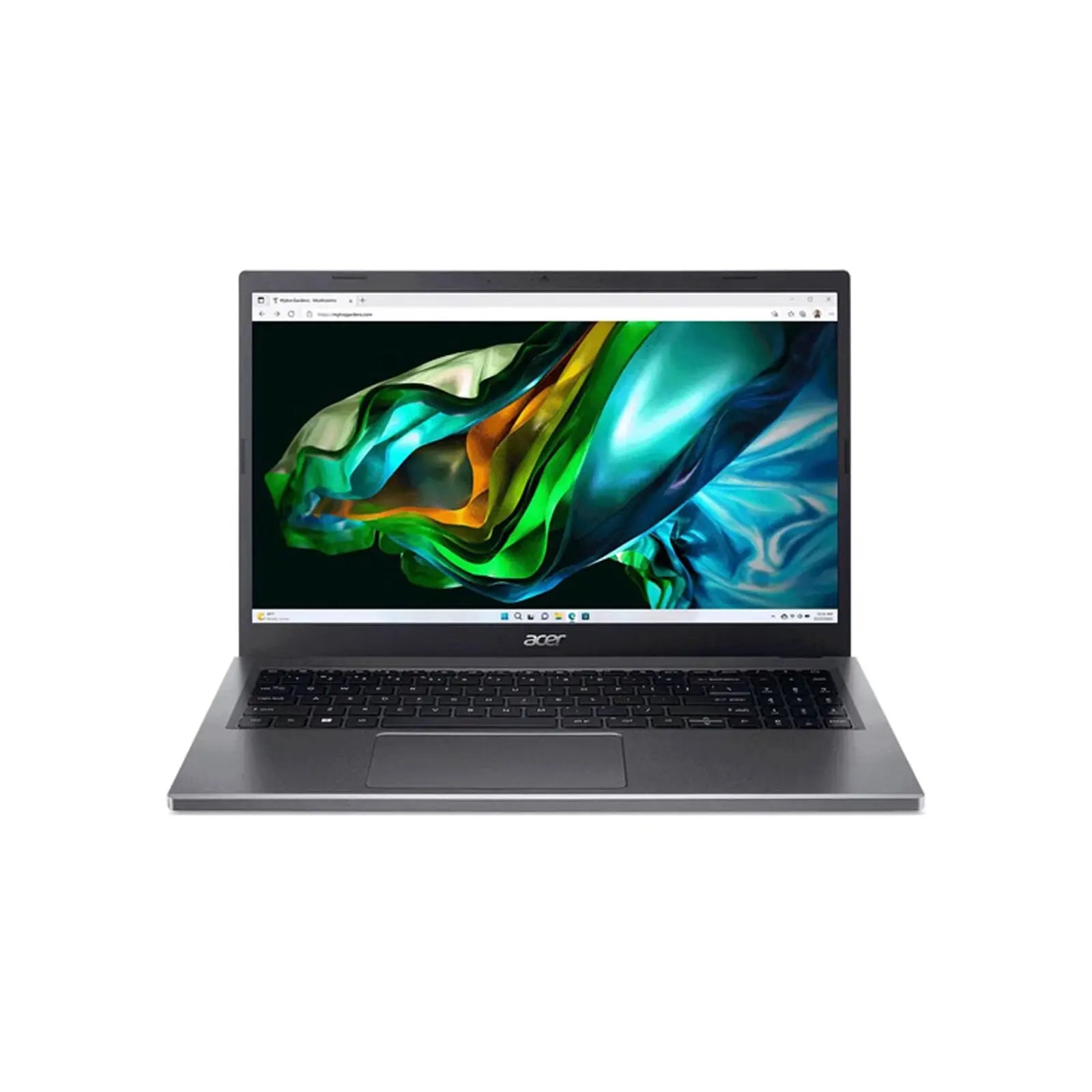 Aspire 5 15.6" FHD Laptop i5-1335U 16GB 512GB W11H Grey (Refurbished) front view with vibrant screen.