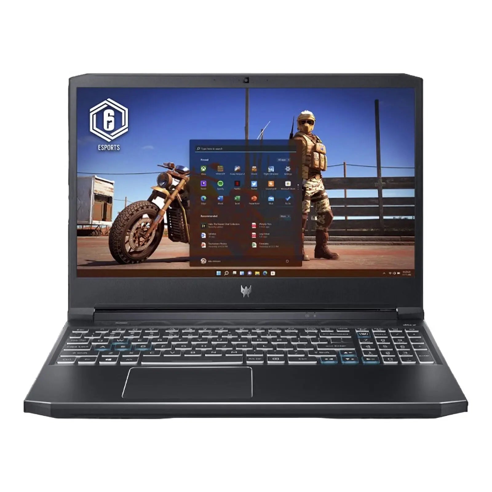 Predator Helios 300 15.6" FHD 144Hz Gaming Laptop i7-11800H 16GB 512GB RTX3060 W11H Abyss Black (Refurbished) displaying gaming screen.
