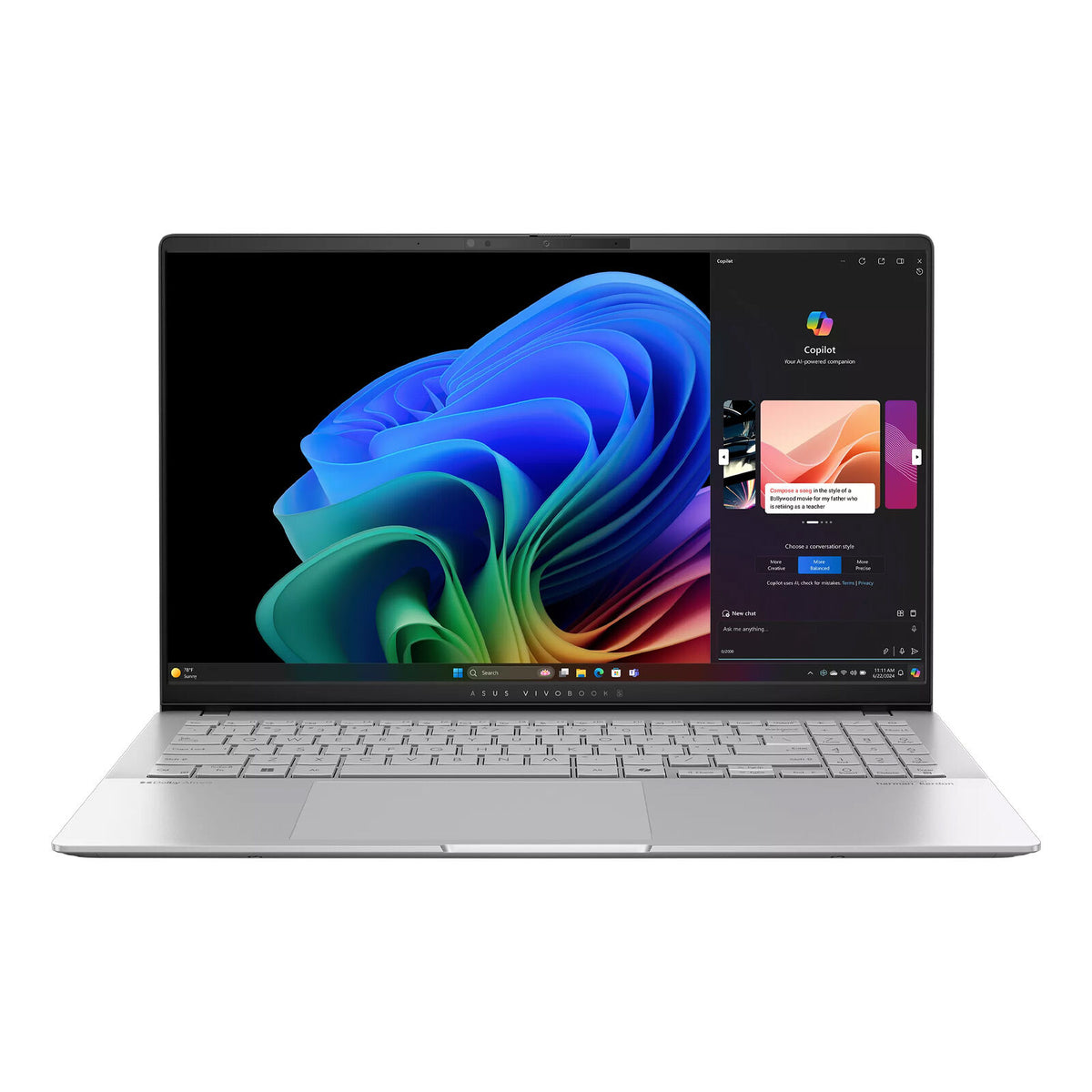 Vivobook S15 Copilot+ PC 15.6" OLED Laptop Snapdragon X Elite 32GB 1TB W11H Silver (Refurbished)