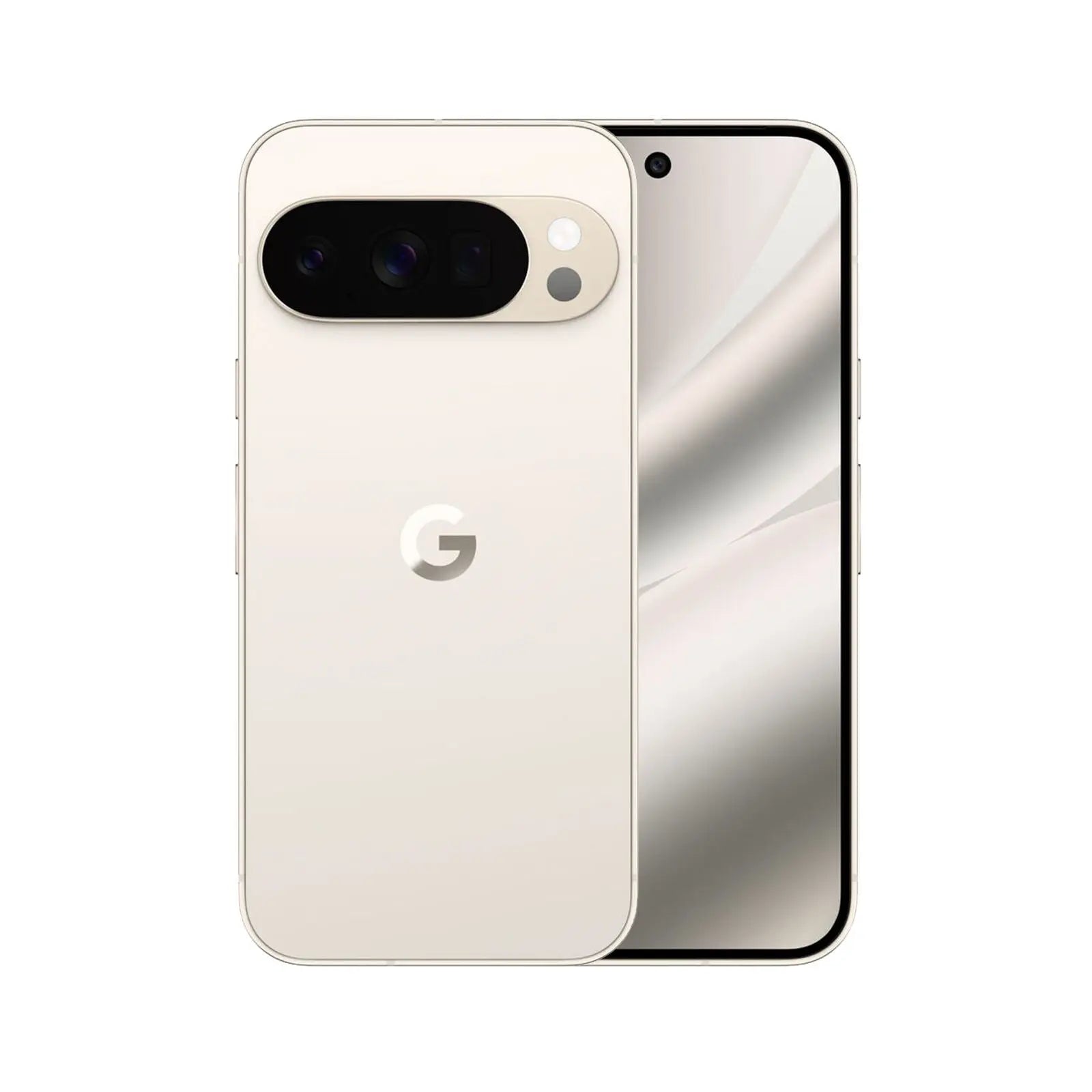 Pixel 10 Pro XL (Refurbished) smartphone in white color showing front and back design.