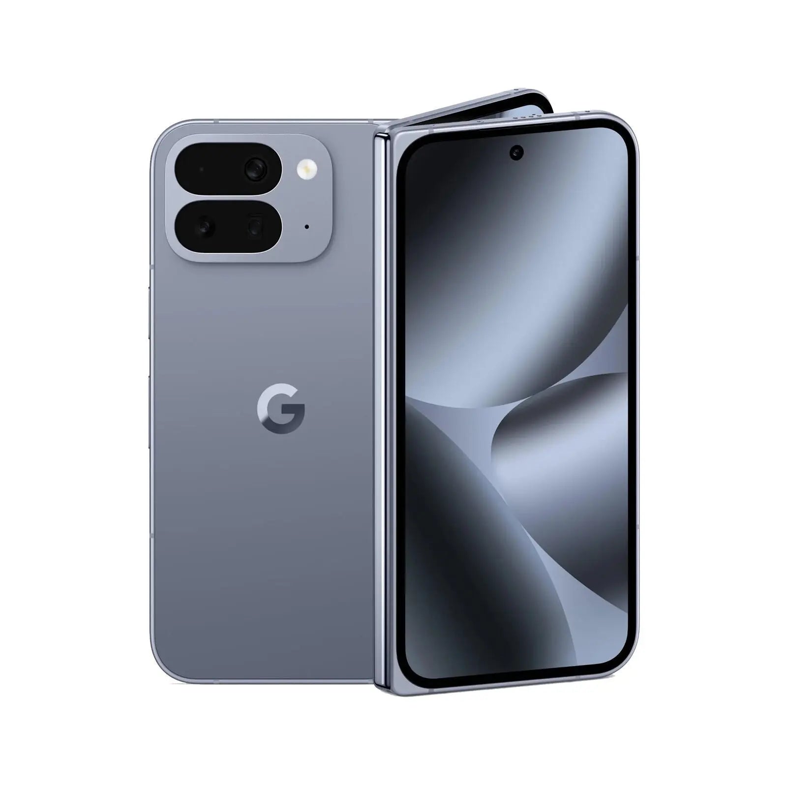 Pixel 10 Pro Fold (Refurbished) smartphone with folded design and sleek gray finish.