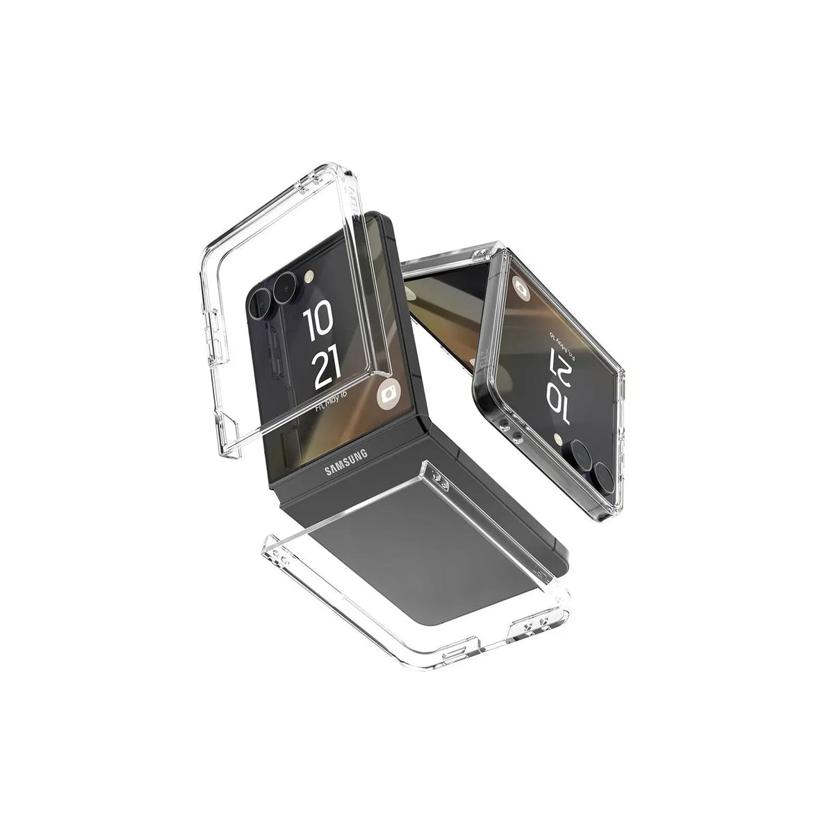 Mercury Clear Hard Case for Samsung Galaxy Z Flip7 (Brand New) showcasing ultra-clear design and lightweight durability.