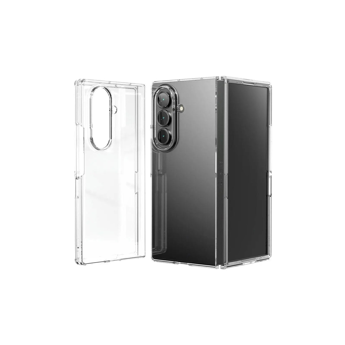 Mercury Clear Hard Case for Samsung Galaxy Z Fold7 (Brand New) showcasing ultra-clear hard design and anti-yellowing features.