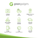 green gadgets warranty shipping guarantee customer service icons