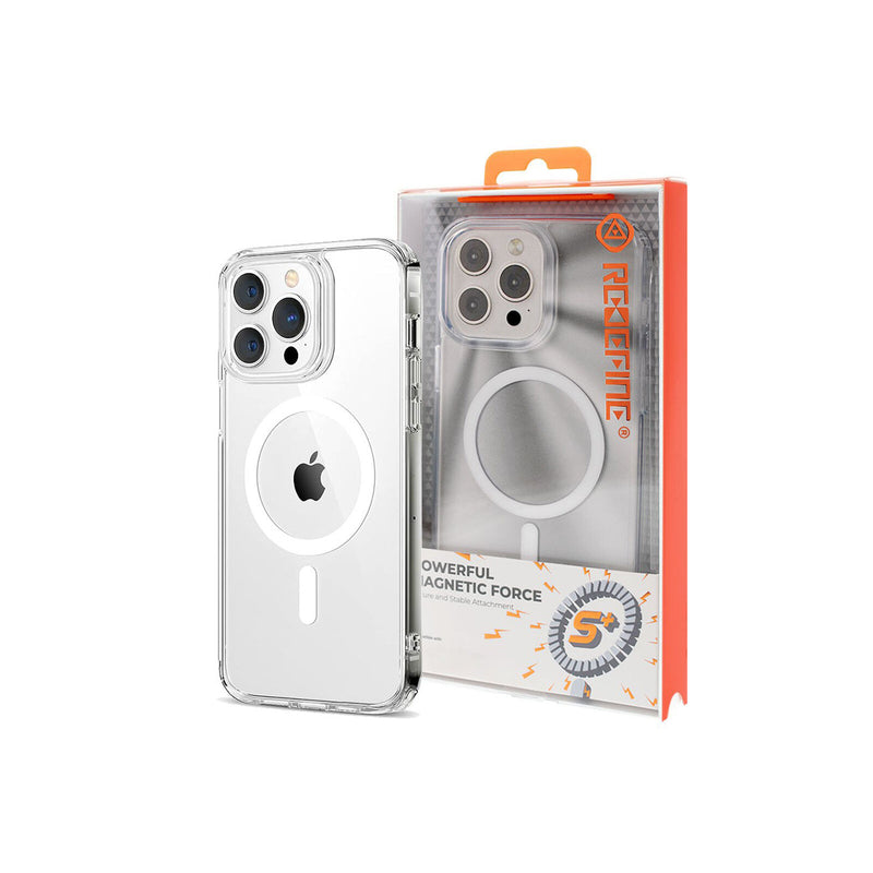 High Quality Acrylic + TPU Hybrid Transparent Case Cover with Magnetic Ring for iPhone 15 Pro (Brand New)