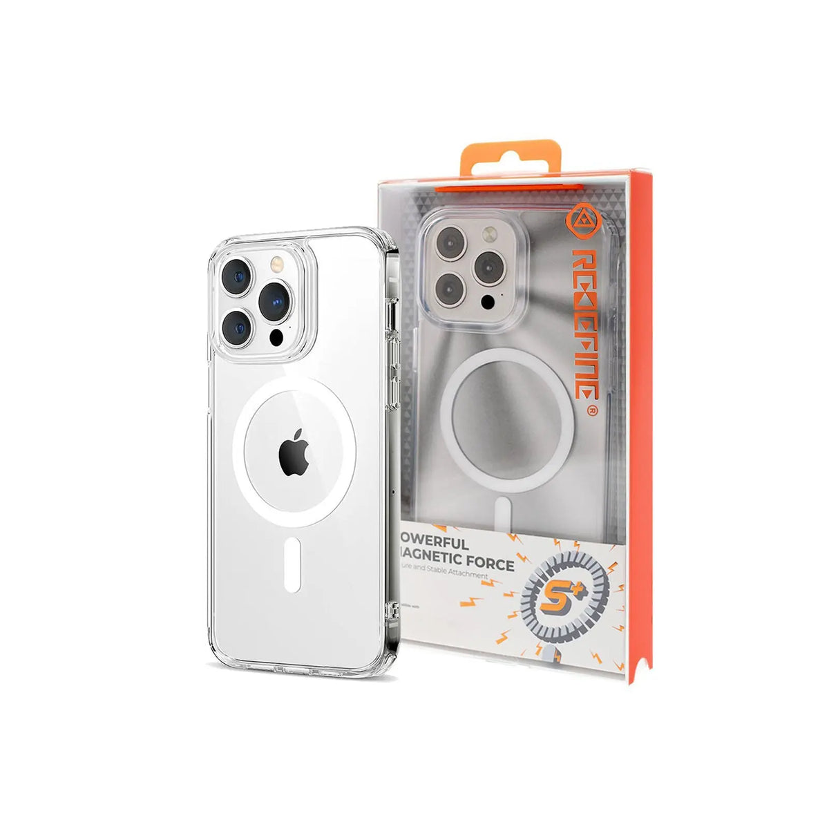 High Quality Acrylic + TPU Hybrid Transparent Case Cover with Magnetic Ring for iPhone 15 Pro Max (Brand New)