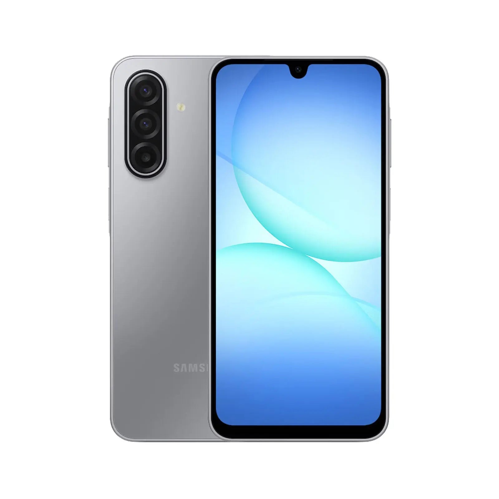 Samsung Galaxy A17 5G (Refurbished) in grey color showing its front and back design with display.