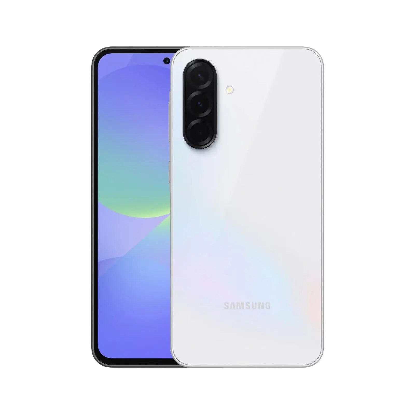 Galaxy A36 5G (Refurbished) - Samsung smartphone in white with Super AMOLED display and sleek design.